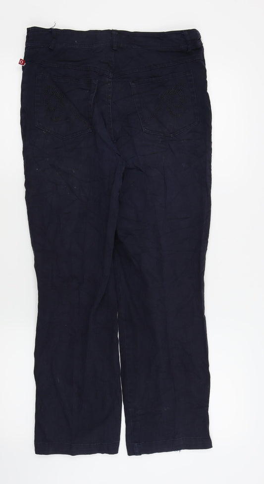 OLE Womens Blue Houndstooth  Skinny Jeans Size 10 L25 in