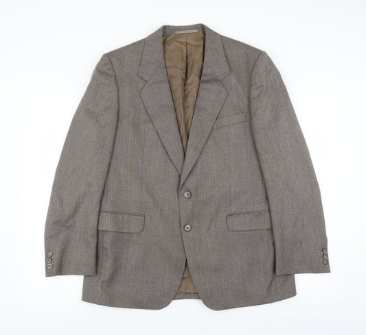 Campbell Brown Mens Brown Striped  Jacket Suit Jacket Size 42