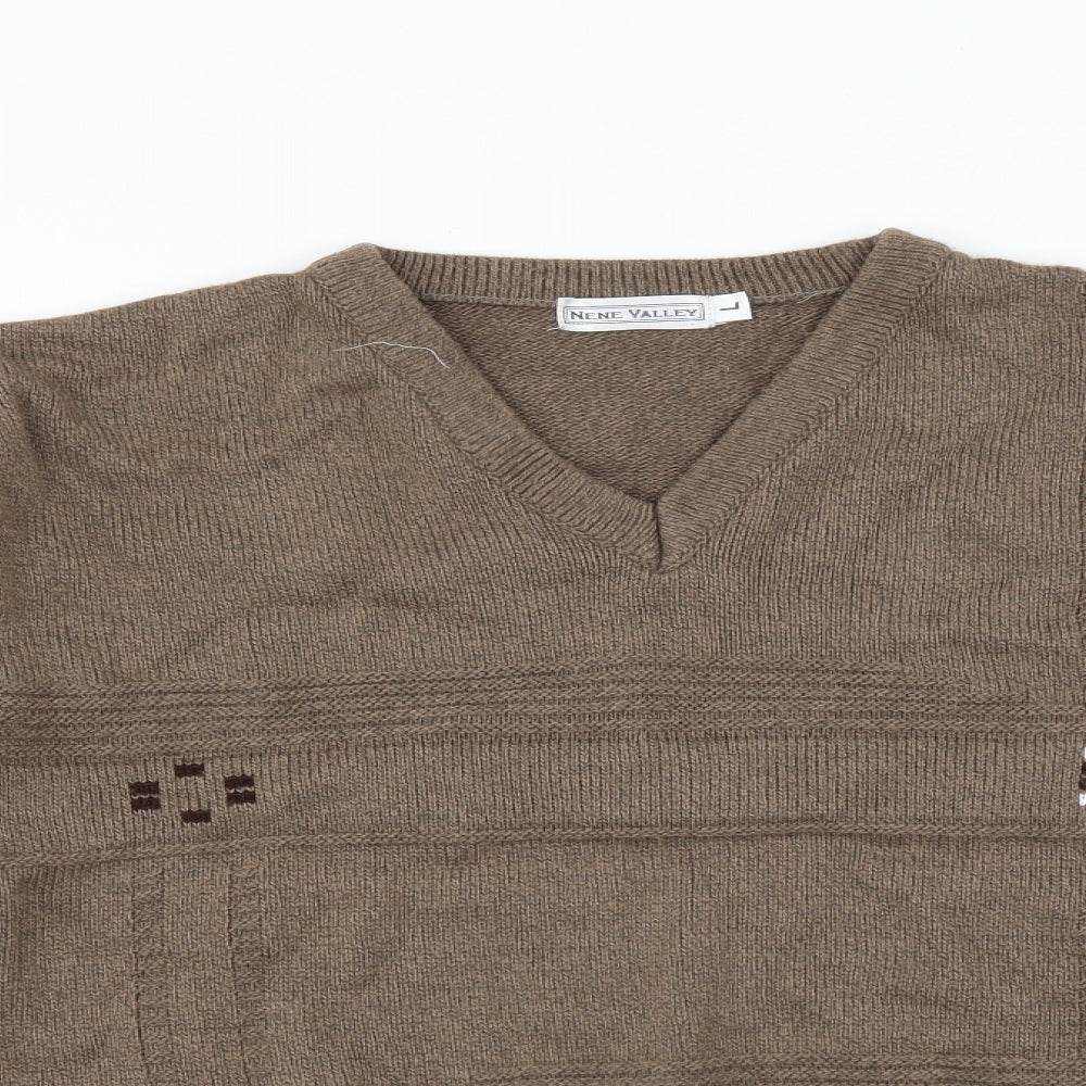 Nene Valley Mens Brown   Pullover Jumper Size L
