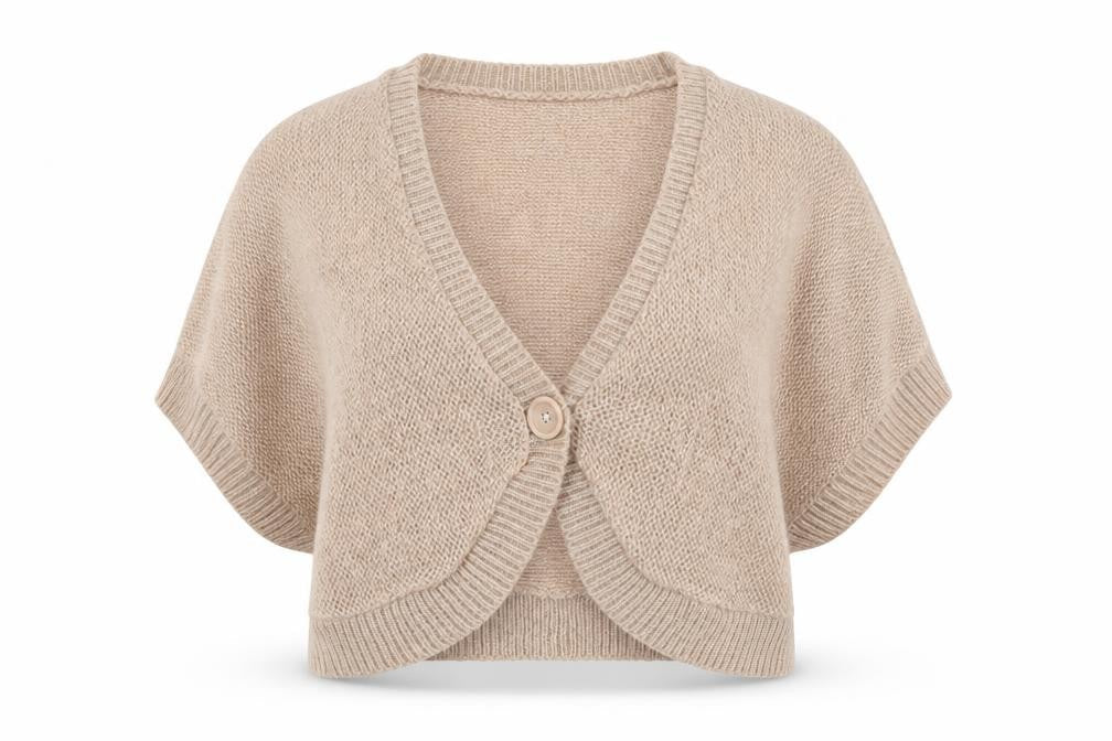 Front view of H&M women’s pink cardigan jumper, size M, - shrug