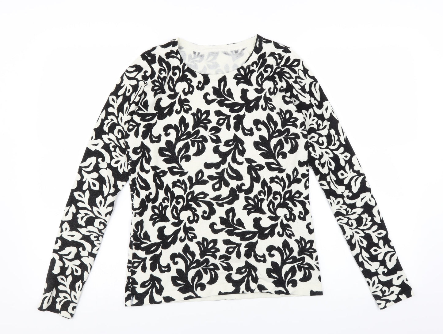 Preworn Womens Black Floral  Pullover Jumper Size M