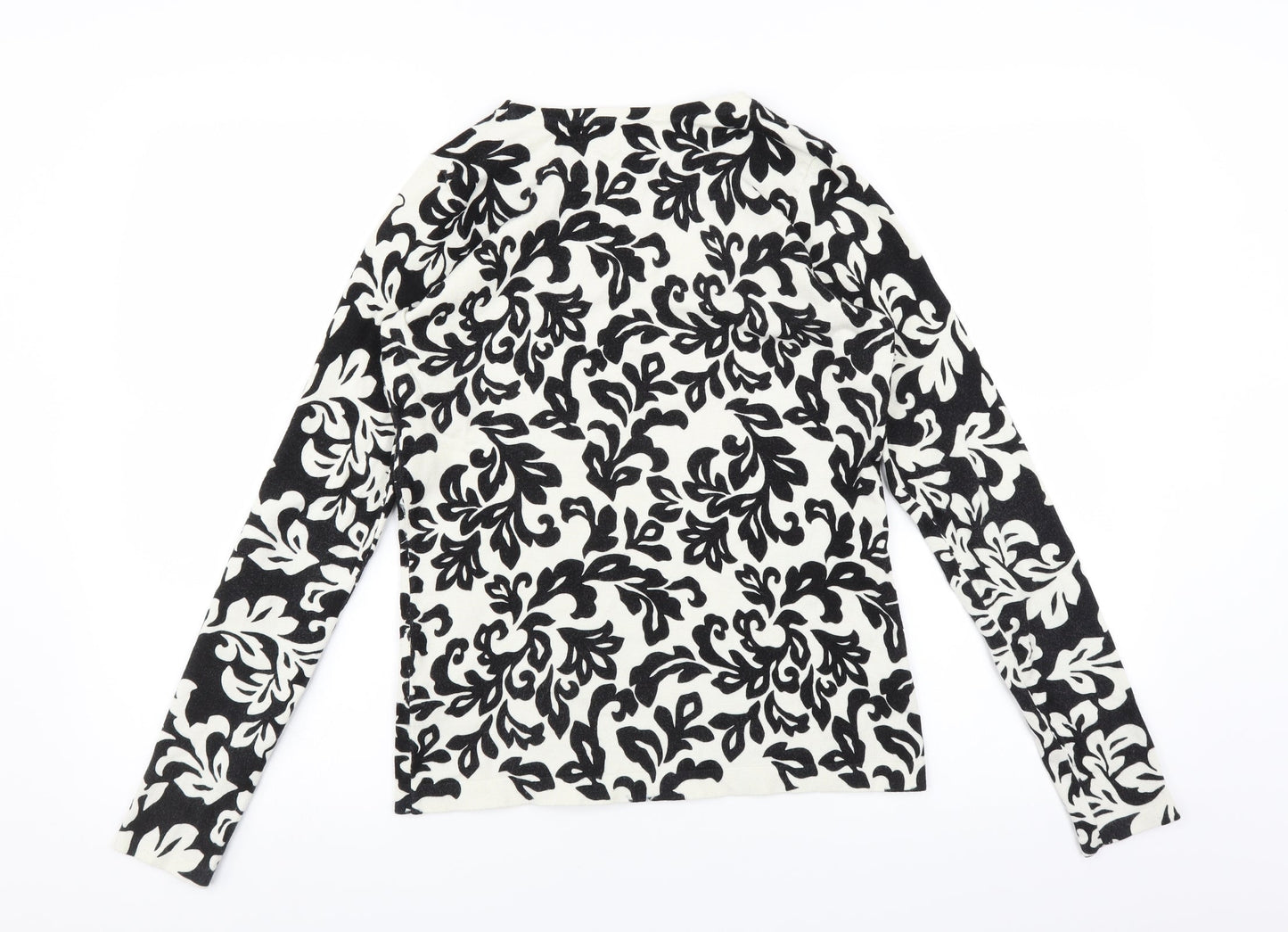 Preworn Womens Black Floral  Pullover Jumper Size M