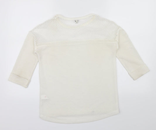 River Island Womens Beige   Pullover Jumper Size 6  - Netted top