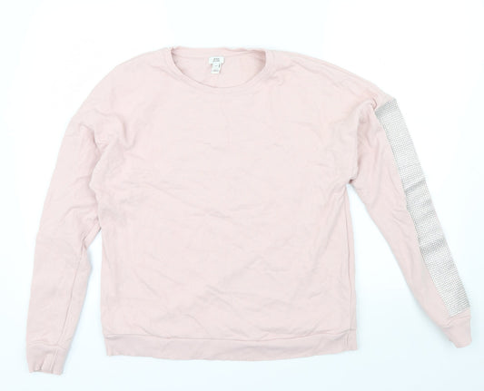 River Island Womens Pink   Pullover Jumper Size XS  - Rhinestone detail