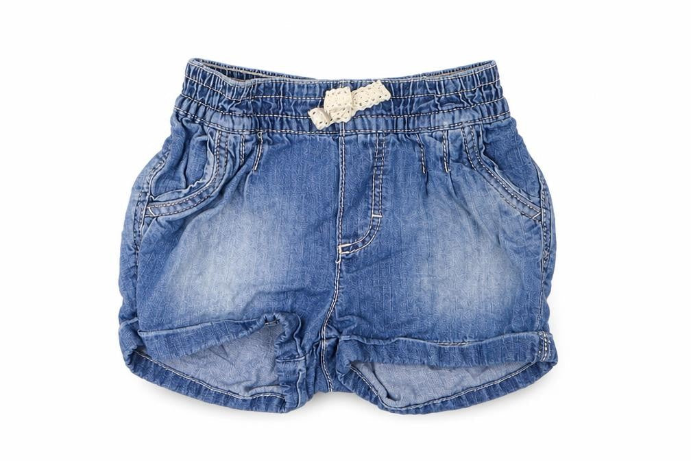 Front view of H&M girls’ blue cropped jeans, size 12, months