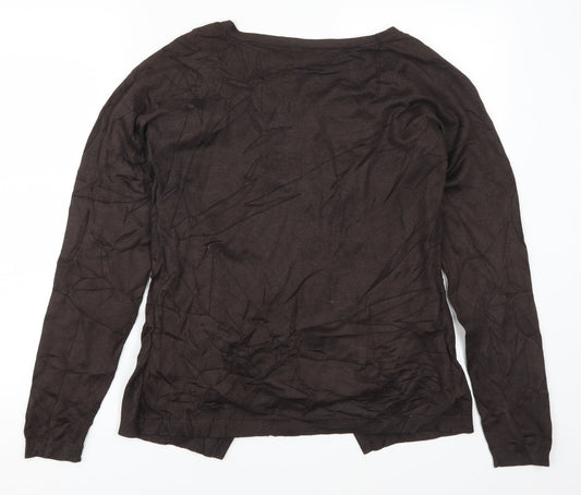 Authentic Knits Womens Brown Animal Print  Cardigan Jumper Size 12  - Cardigan and Top All in One