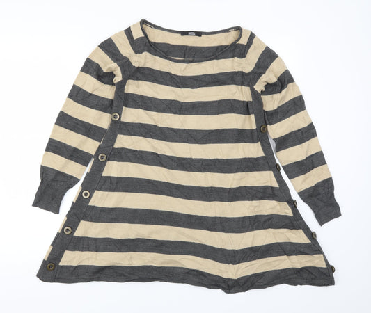 Marks and Spencer Womens Beige Striped  Pullover Jumper Size 8