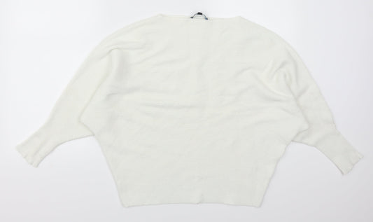 Joan Vass Womens White   Pullover Jumper Size M