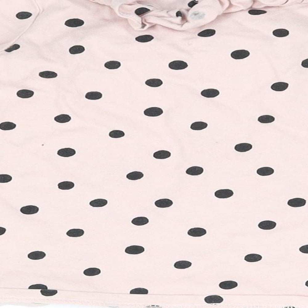 H&M Girls Pink Polka Dot  Basic T-Shirt Size 2 Years