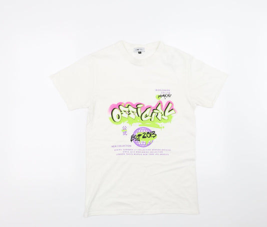 Spotted Girls White   Basic T-Shirt Size S