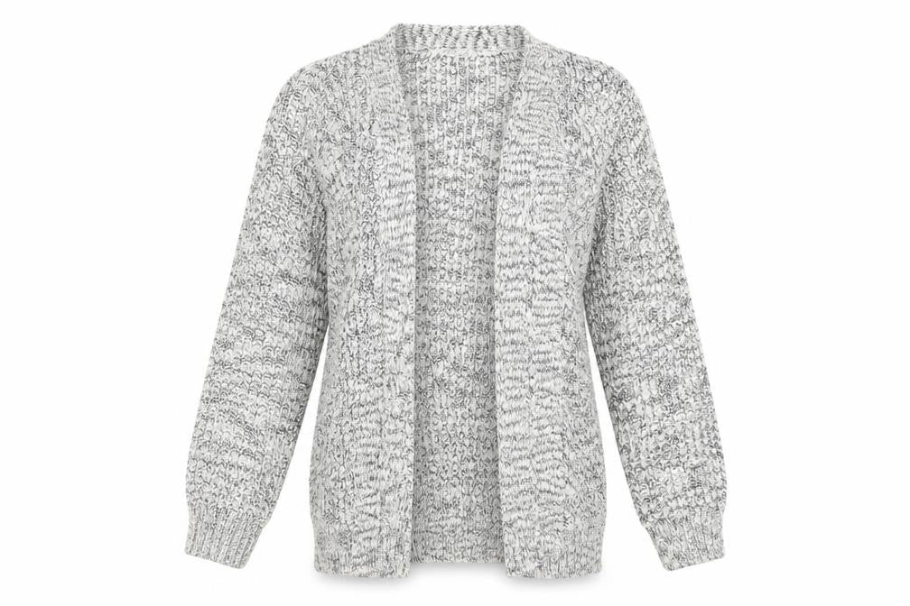 Front view of BDG women’s white cardigan jumper, size M