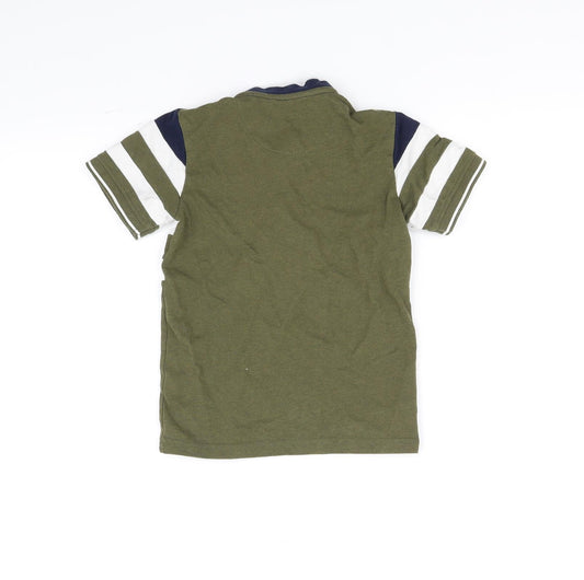 George Boys Blue Striped  Basic Polo Size 6-7 Years