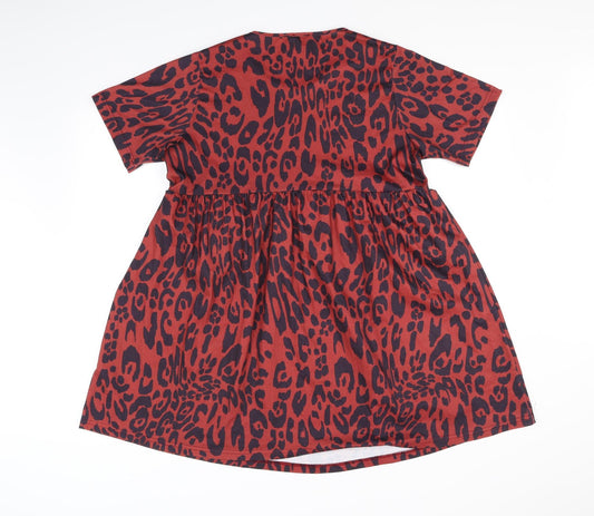 ASOS Womens Red Geometric  A-Line  Size 10