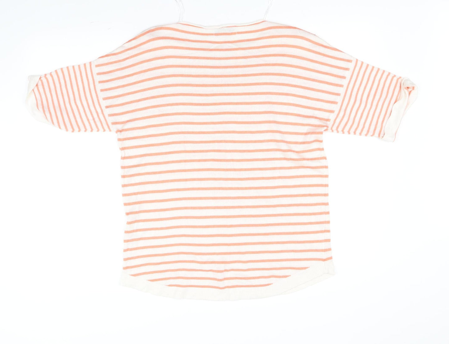 Peacocks Womens Orange Striped  Pullover Jumper Size 14