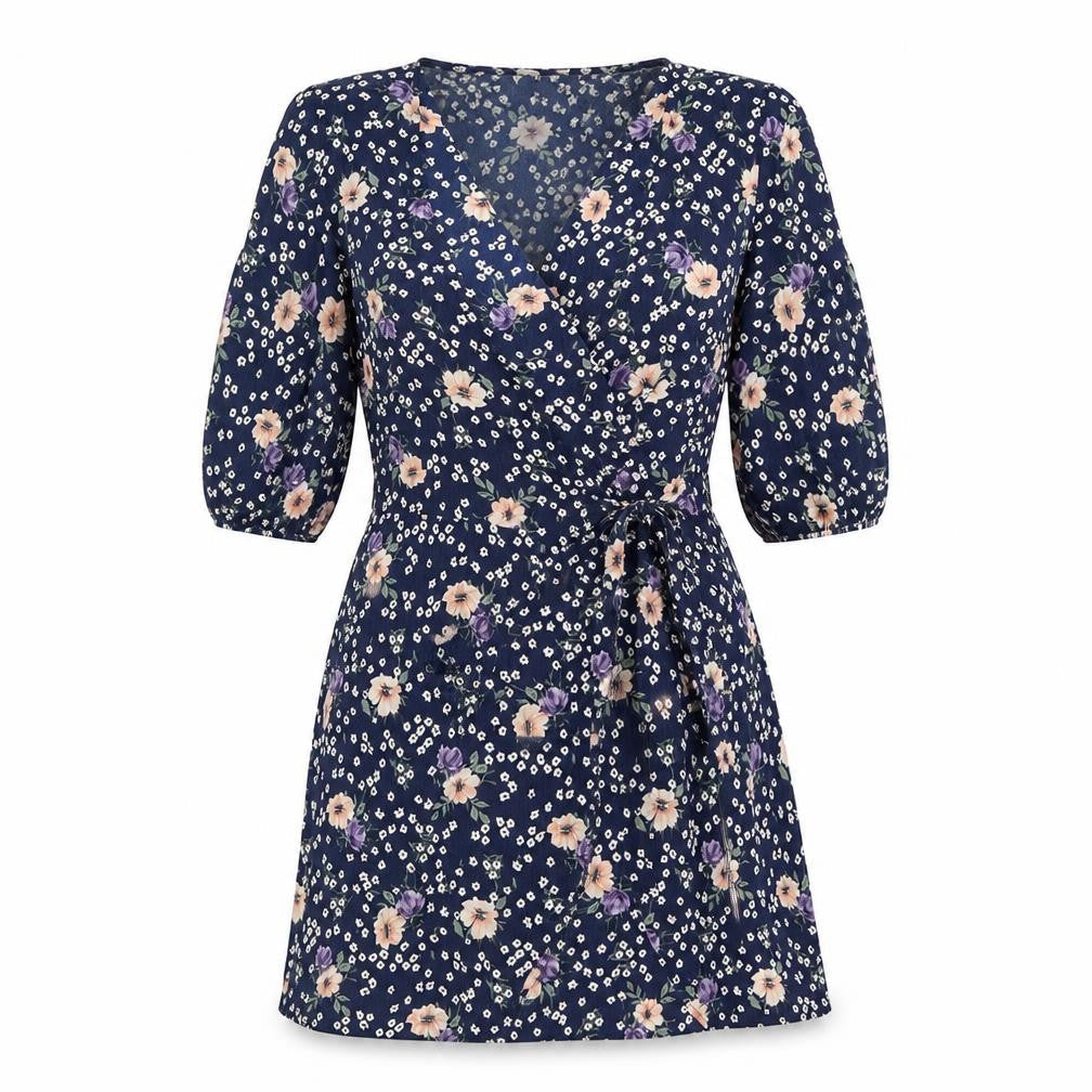 Glamorous Womens Blue Floral  A-Line  Size S