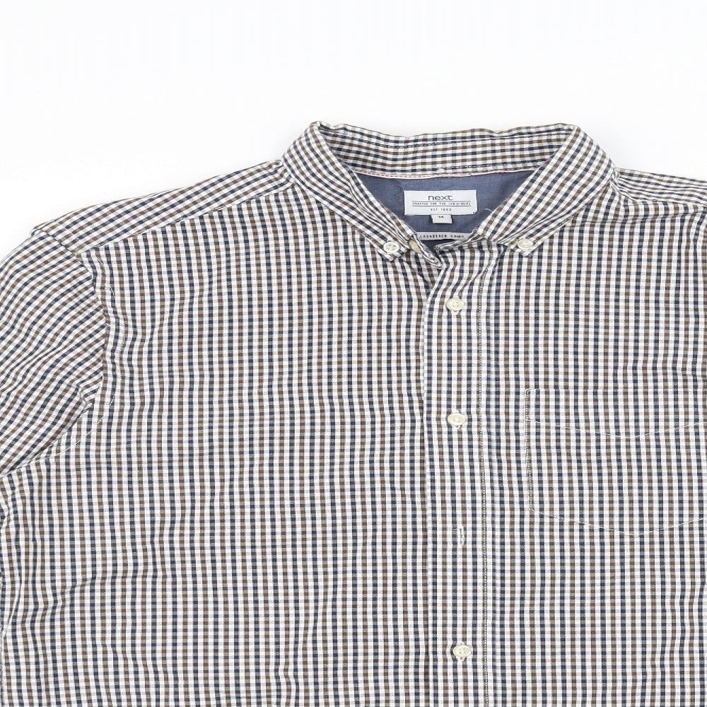 NEXT Mens White Striped   Button-Up Size M