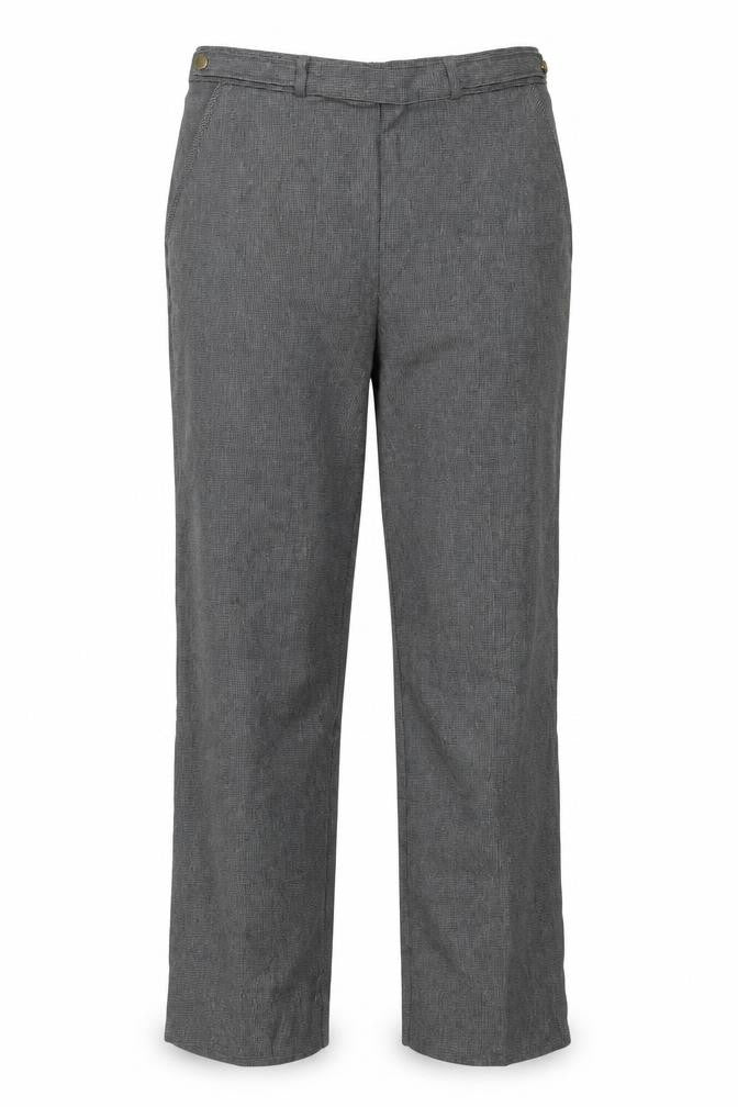 Front view of Marks & Spencer women’s grey trousers, size UK 10, 25-inch leg