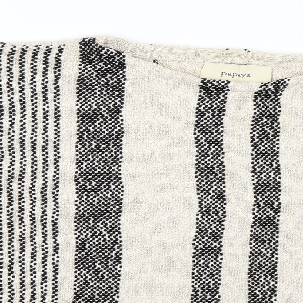Papaya  Womens Beige Striped  Pullover Jumper Size M