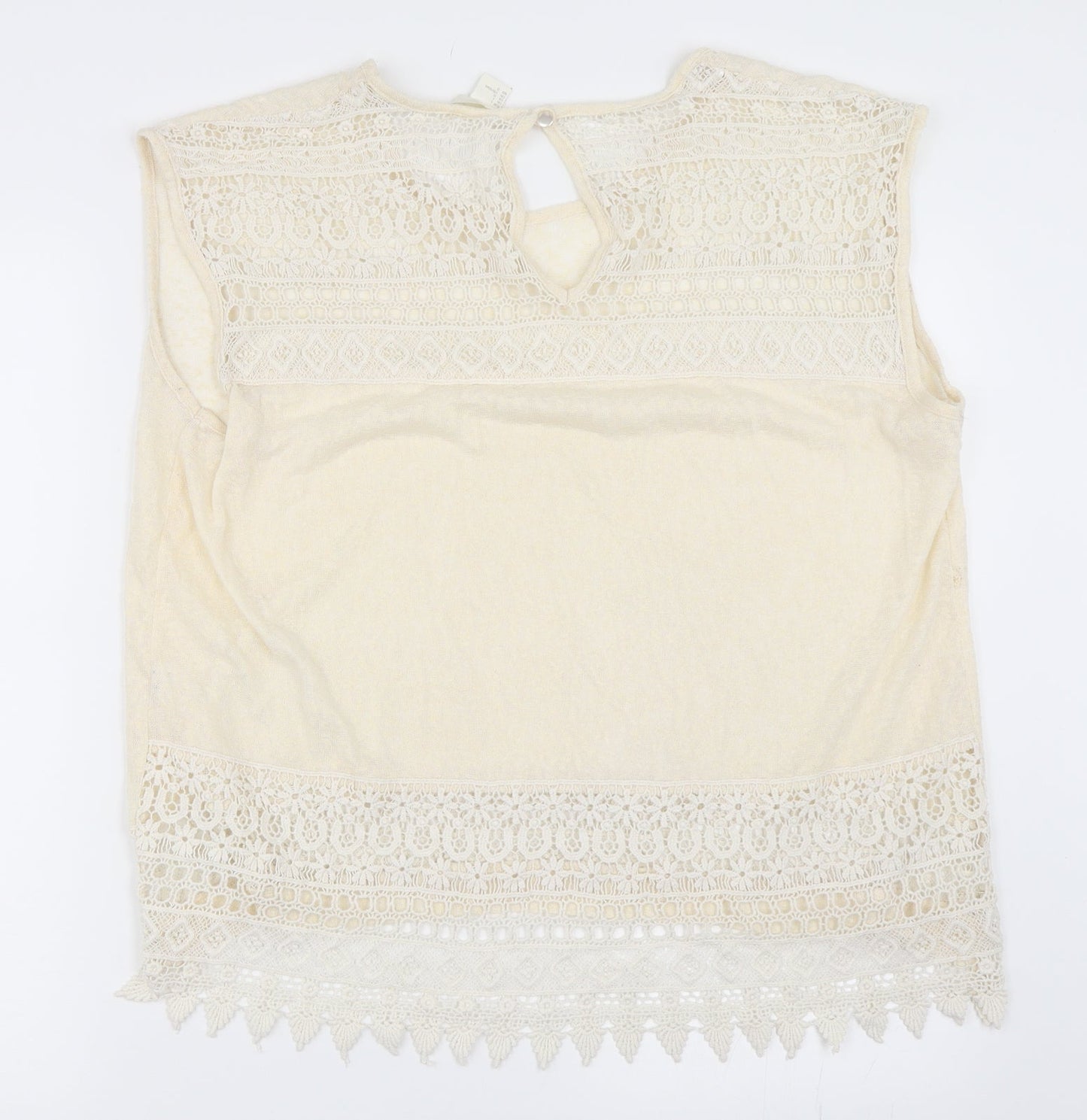 H&M Womens Ivory   Basic T-Shirt Size L