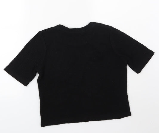 Girls On Film Womens Black  Knit Pullover Jumper Size 10
