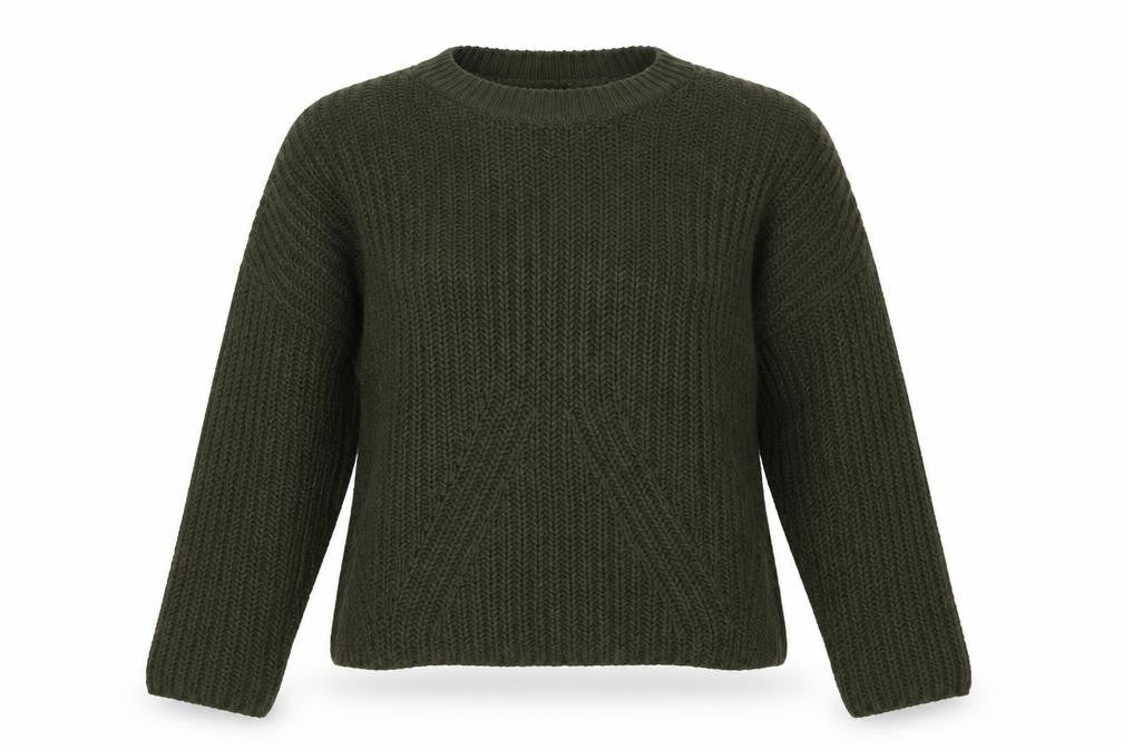 Front view of Only women’s green knit jumper, size M