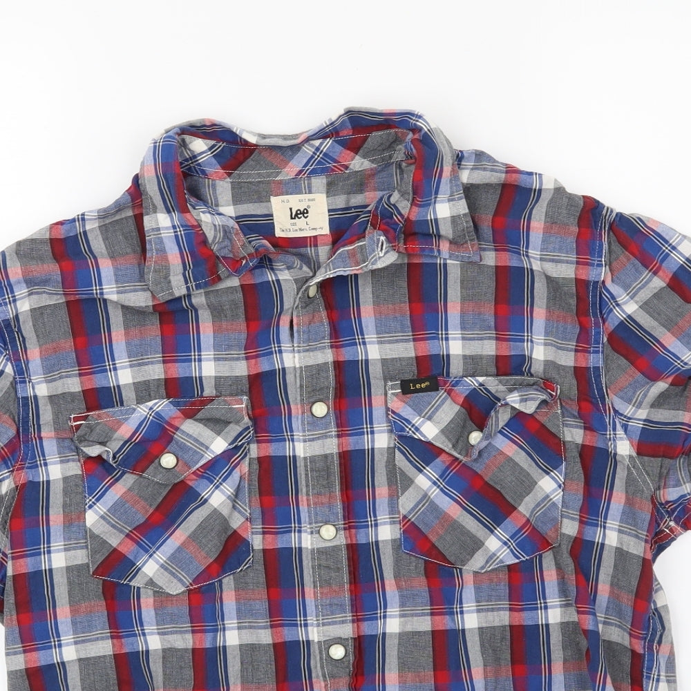 Lee Mens Multicoloured Striped Woven  Button-Up Size L