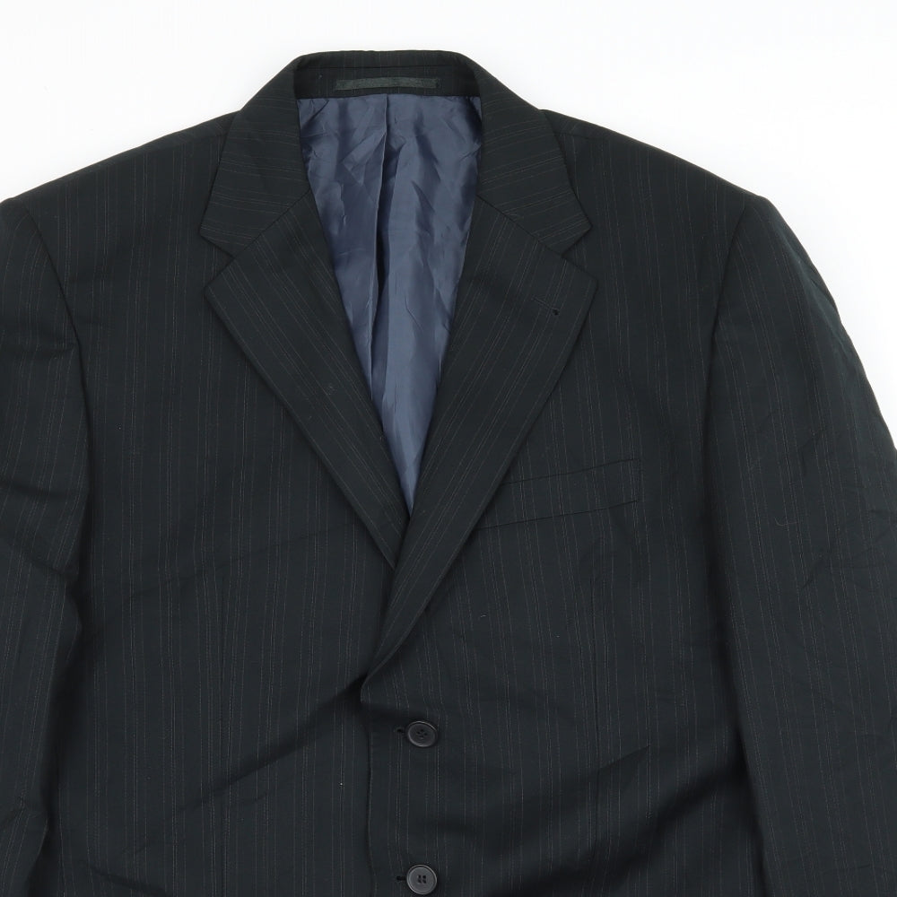 George Mens Black Striped  Jacket Suit Jacket Size L