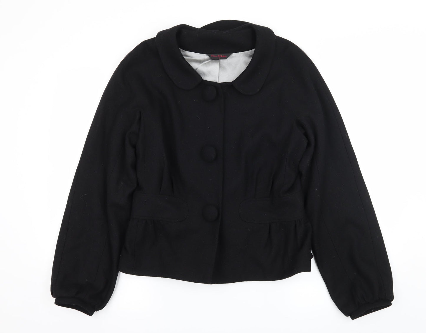 Miss Selfridge Womens Black   Pea Coat Coat Size 12