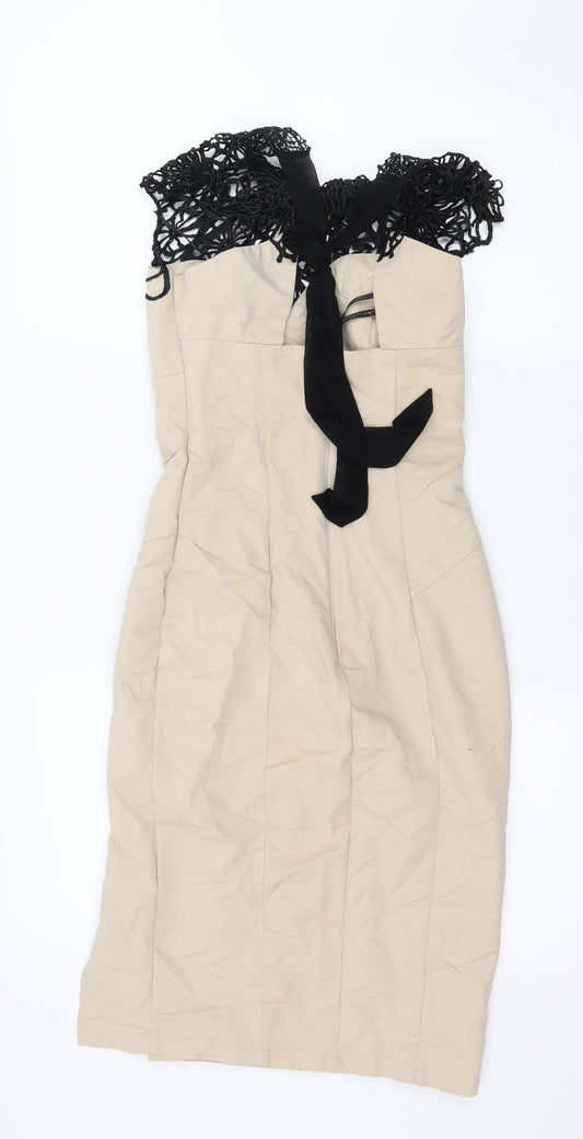 Lipsy Womens Beige   A-Line  Size 6