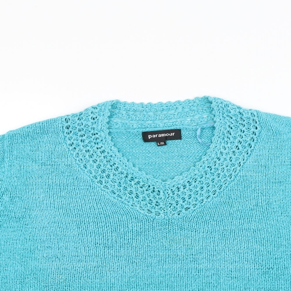 Paramour Womens Green  Knit Pullover Jumper Size L