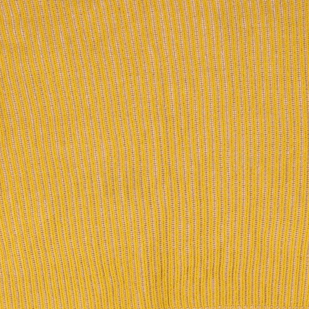 Round Womens Yellow  Knit Pullover Jumper Size M