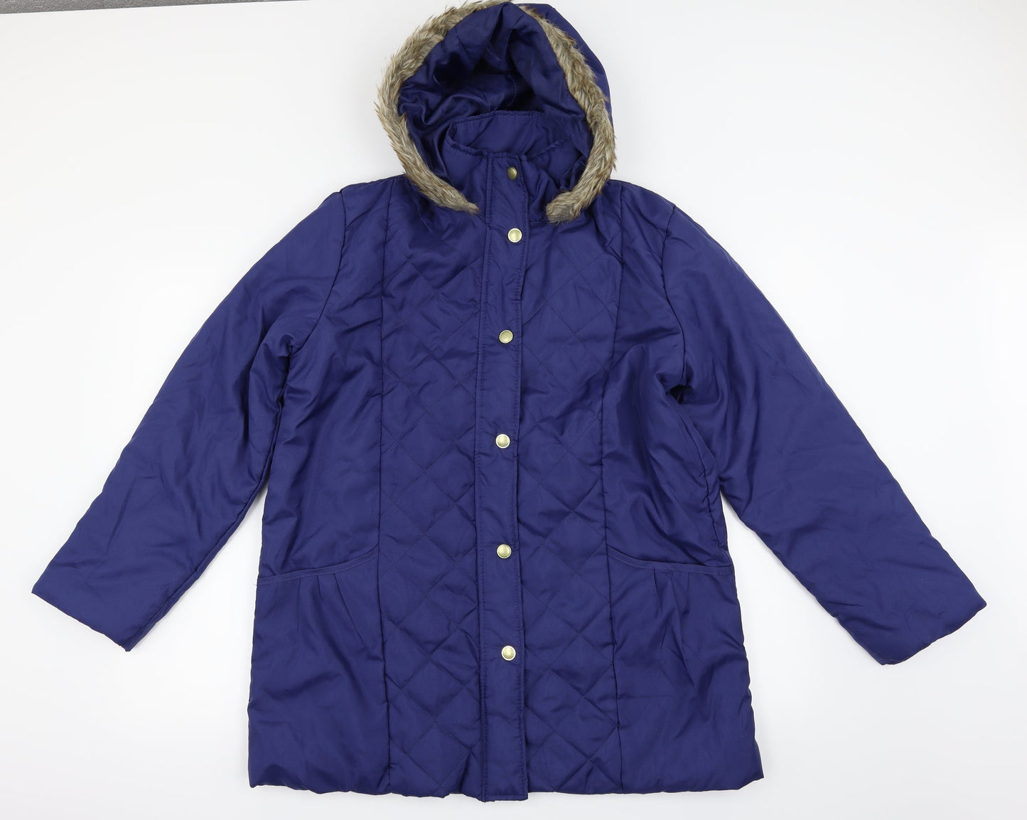 Anne De Lancay Womens Blue   Parka Coat Size S