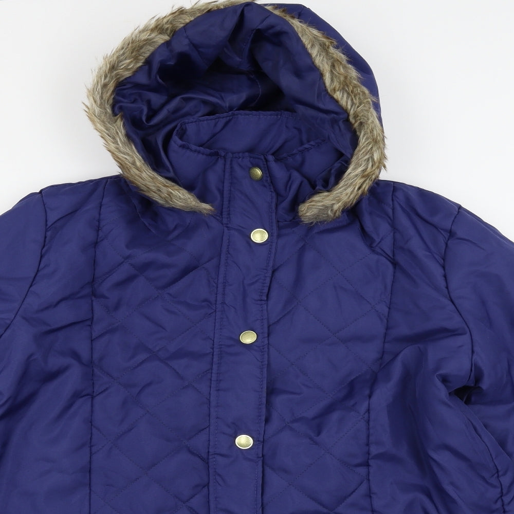 Anne De Lancay Womens Blue   Parka Coat Size S