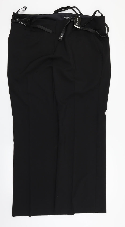 Select Womens Black   Dress Pants Trousers Size 18 L31 in - comes with belt