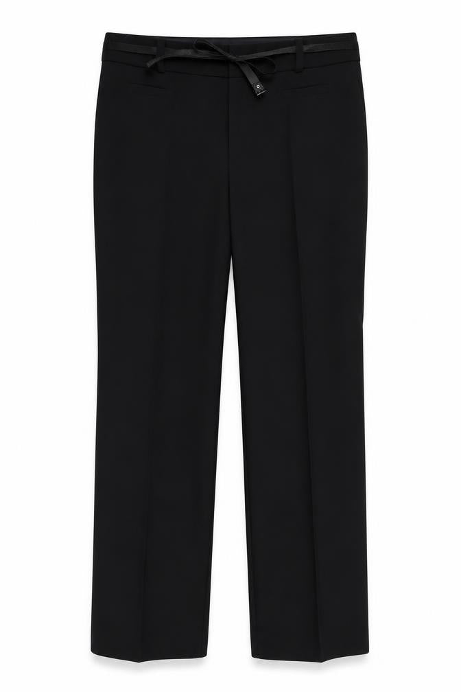 Front view of Select women’s black dress pants trousers, size UK 18, 31-inch leg - comes with belt