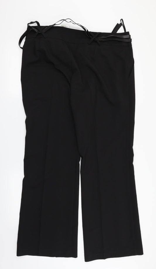 Select Womens Black   Dress Pants Trousers Size 18 L31 in - comes with belt