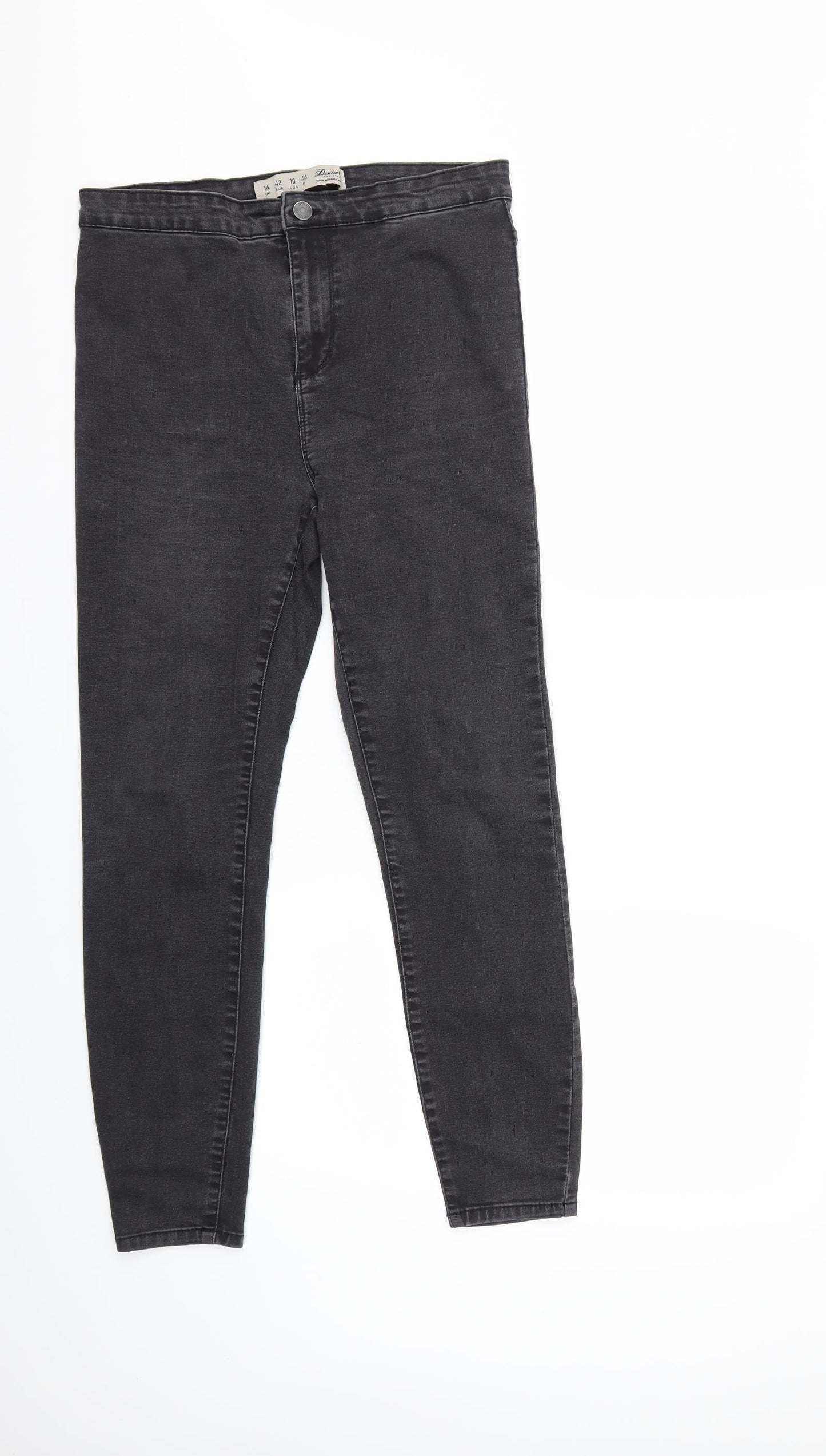 Denim & Co. Womens Grey  Denim Skinny Jeans Size 14 L26 in
