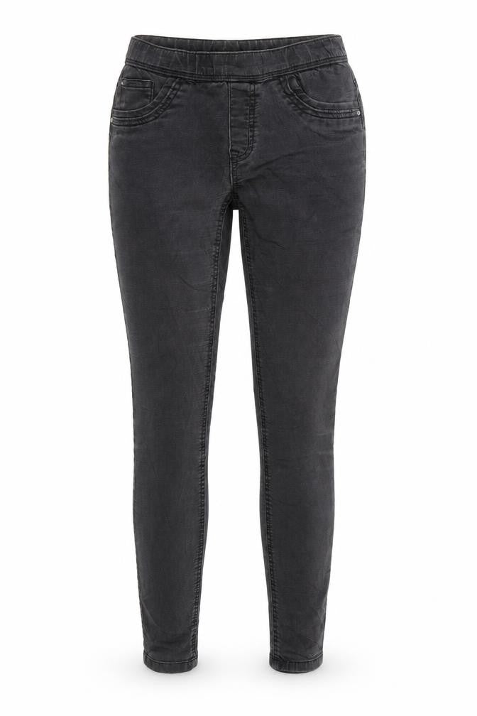 Front view of Yessica women’s grey denim jegging jeans, size UK 8, 28-inch leg