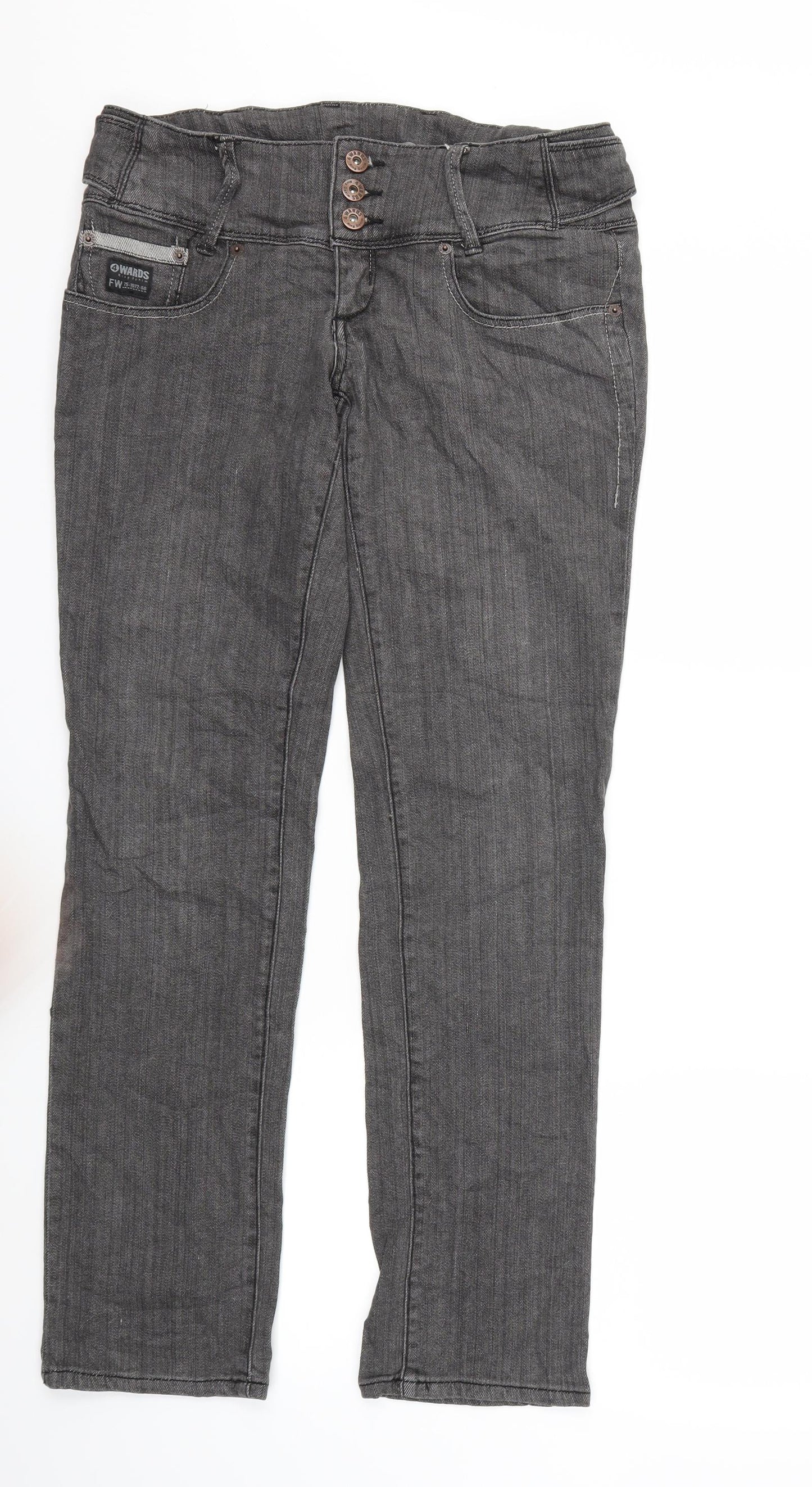 4Wards Womens Grey  Denim Straight Jeans Size 12 L29 in