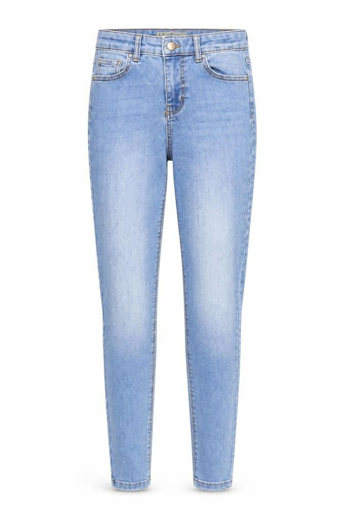 Front view of Denim & Co. women’s blue denim skinny jeans, size UK 10, 30-inch leg