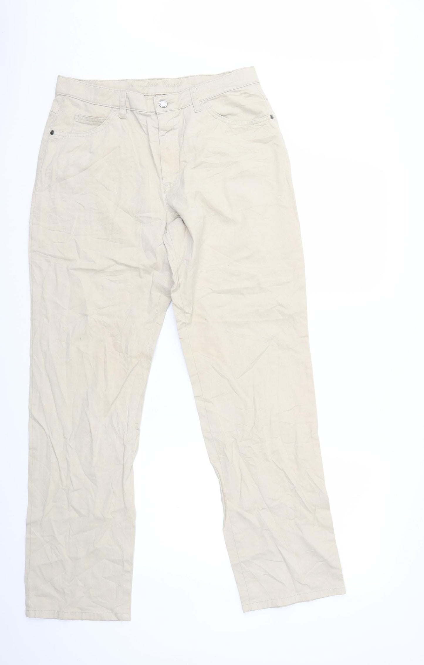 Preworn Womens Beige   Trousers  Size 14 L31 in