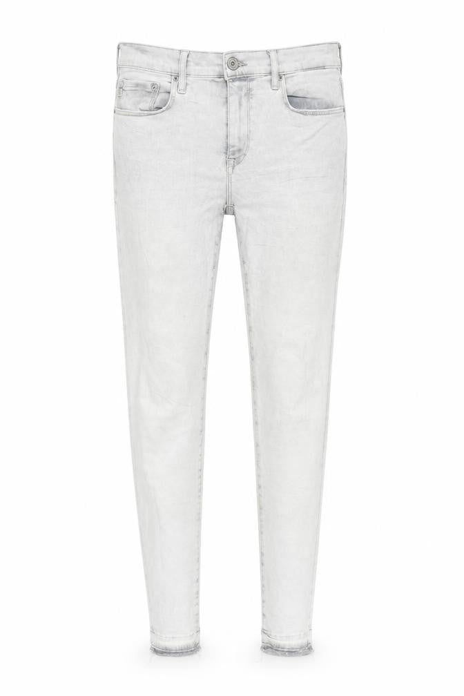 Front view of H&M women’s grey denim skinny jeans, size UK 28, in, 29-inch leg