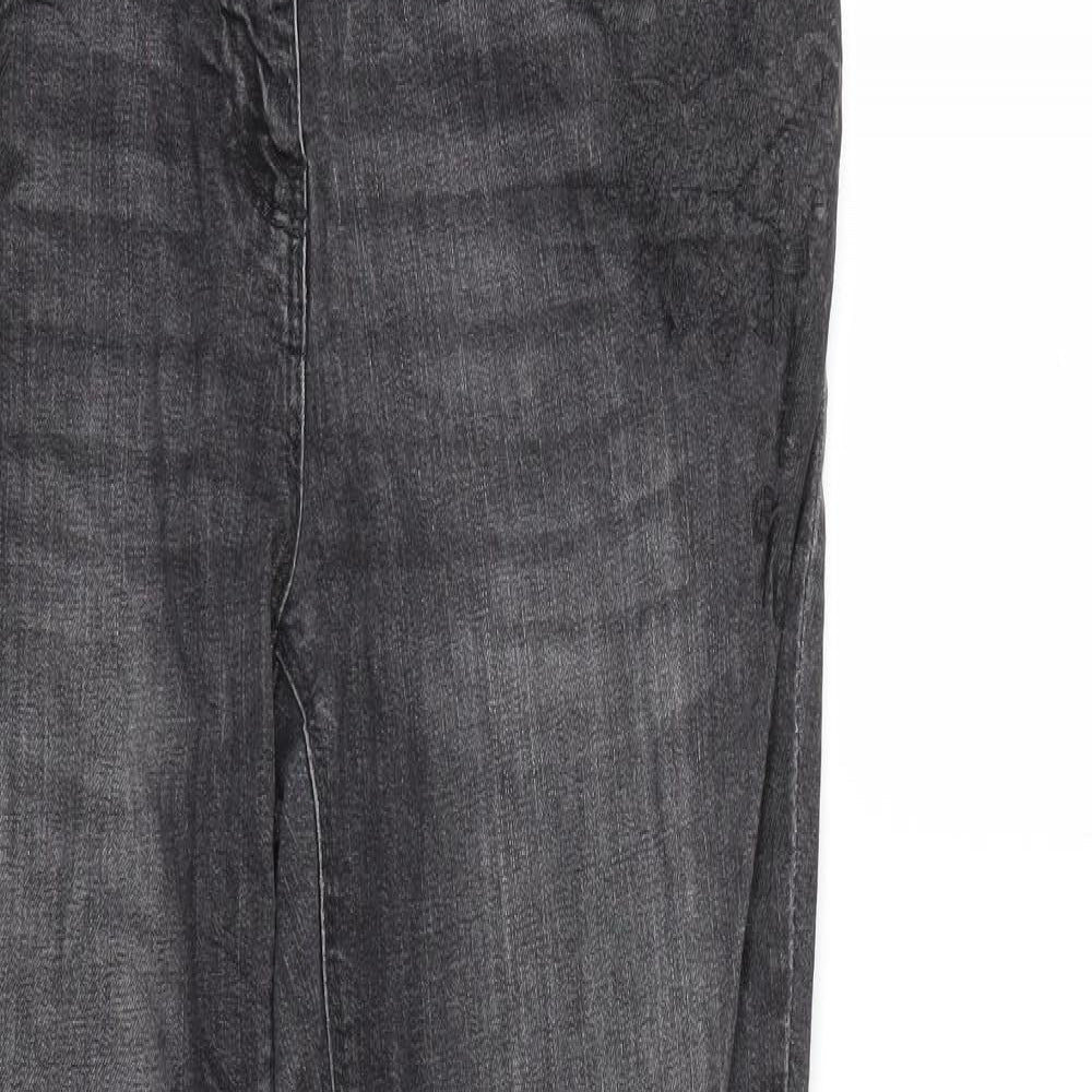 Blue Motion Womens Grey  Denim Straight Jeans Size 14 L30 in