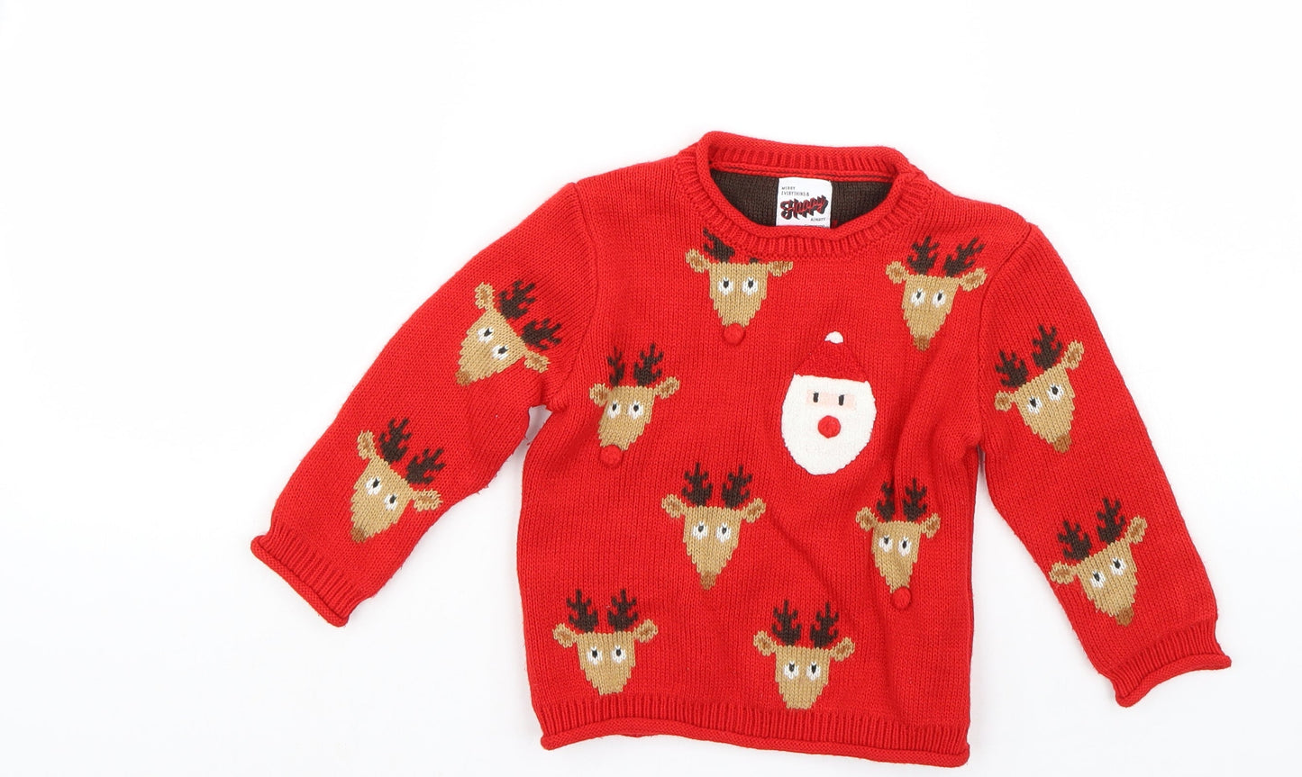 George Boys Red   Pullover Jumper Size 2 Years