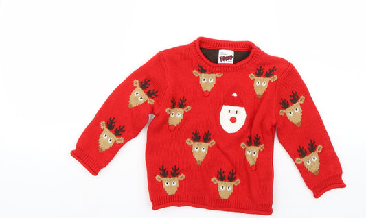George Boys Red   Pullover Jumper Size 2 Years