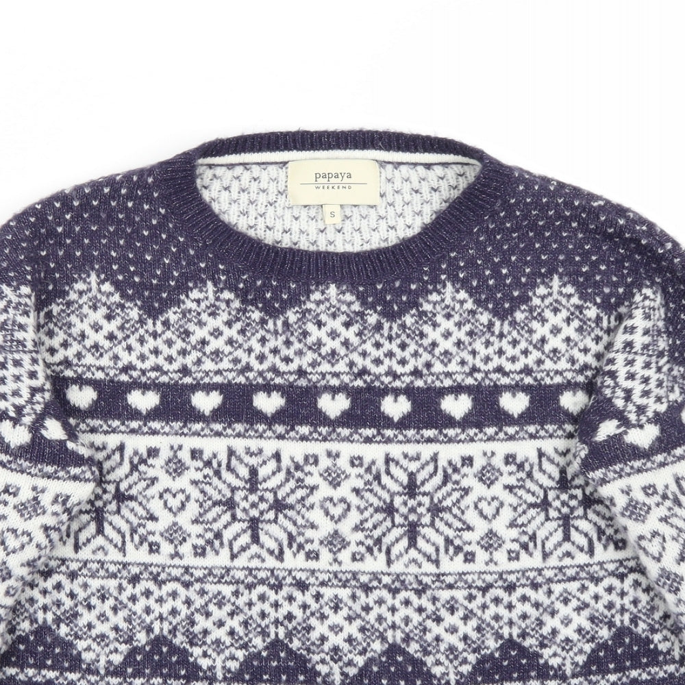 Papaya Womens Blue   Pullover Jumper Size S