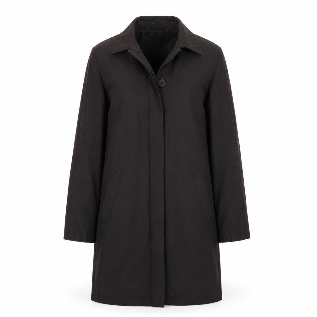 Front view of Rosetti women’s black jacket coat, size UK 12