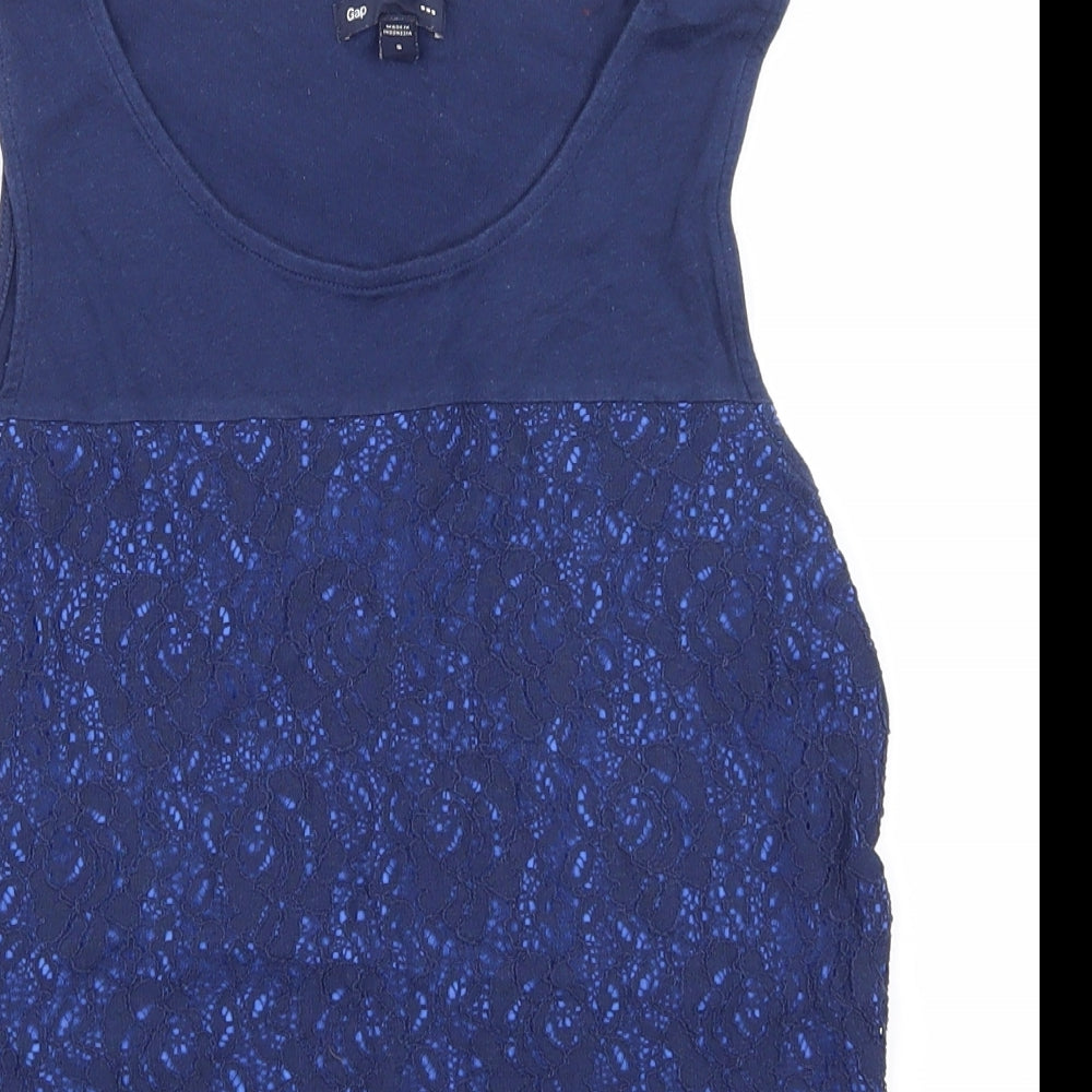 Gap Womens Blue Floral  Basic T-Shirt Size S