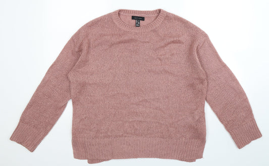 New Look Womens Pink  Knit Pullover Jumper Size S  - Oversized