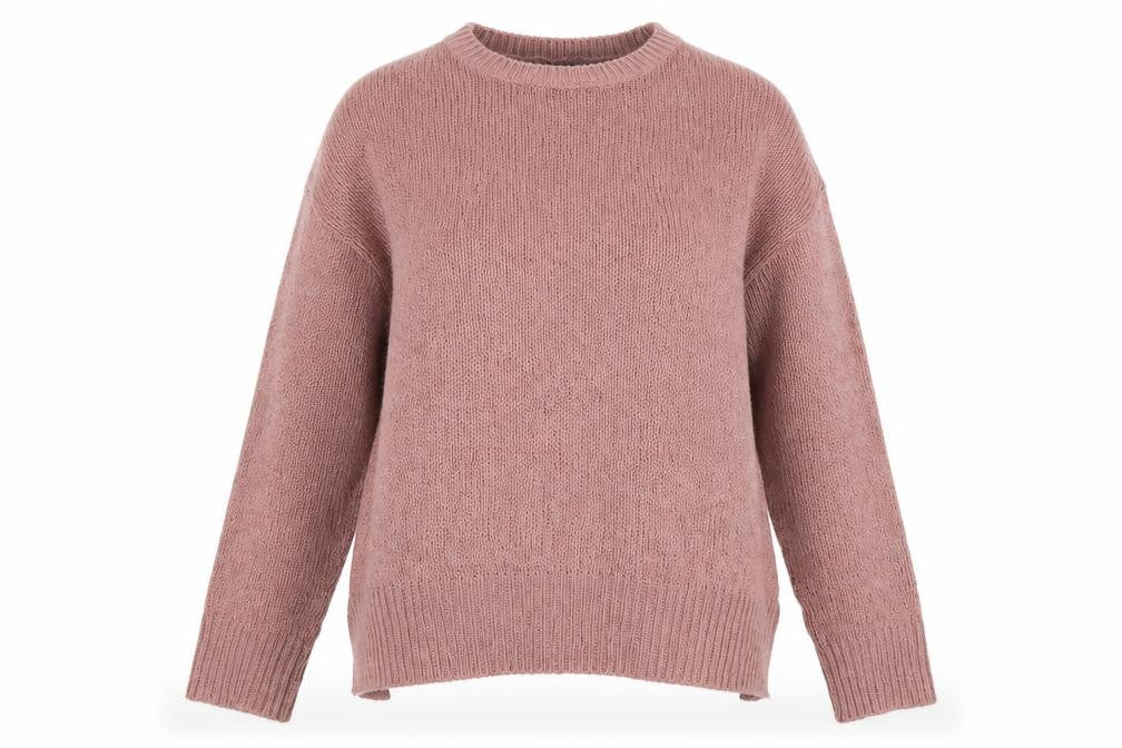 Front view of New Look women’s pink knit jumper, size S, - oversized